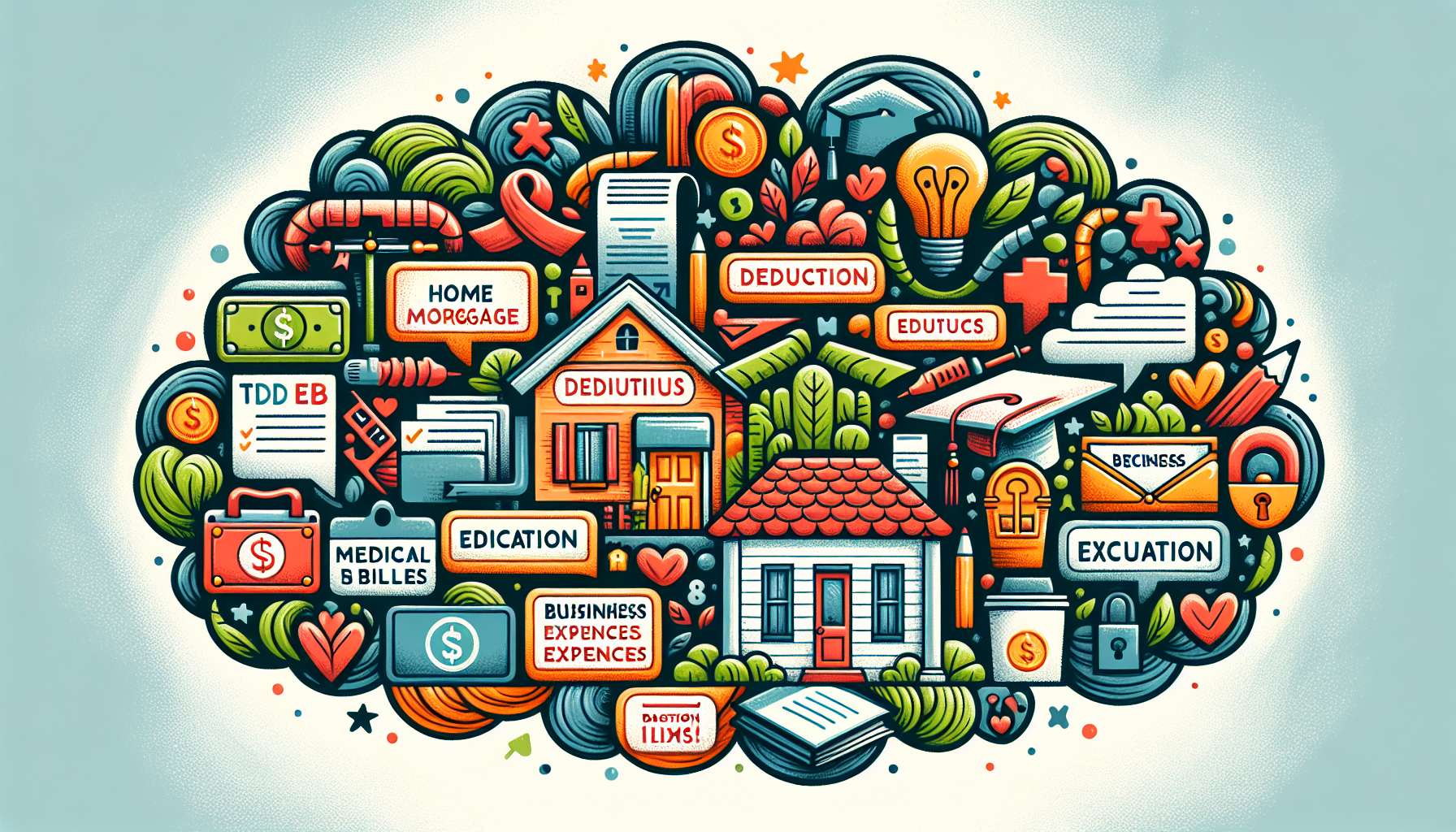 An illustration highlighting essential tax deductions and credits.