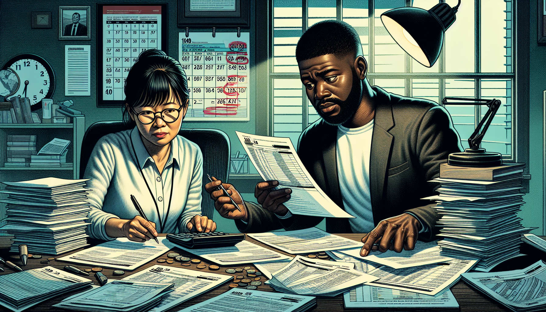 An illustration depicting preparation for an IRS audit.